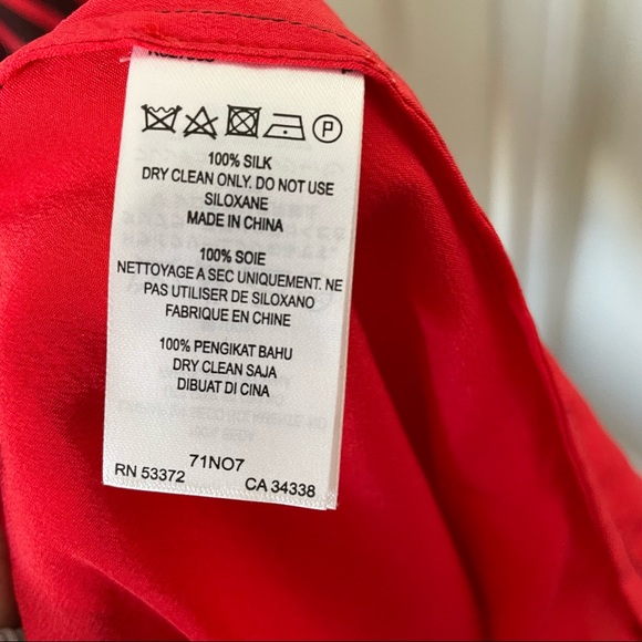 French Connection red & navy chevron print 100% silk maxi dress size 10 - Picture 10 of 13